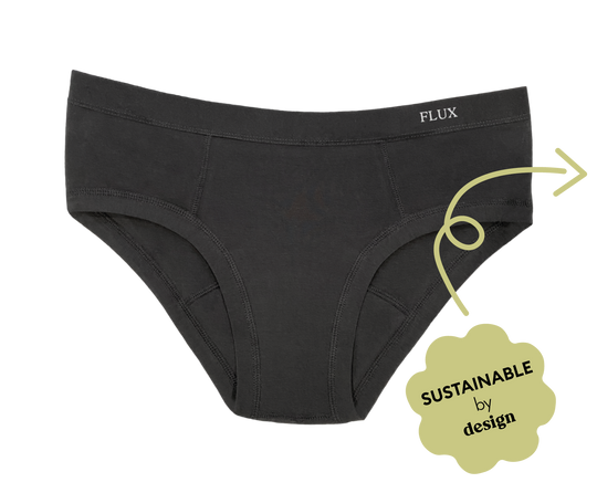 period underwear with sustainable icon