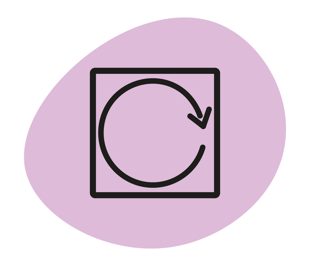 icon showing washing machine with reusable diagram