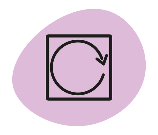 icon showing washing machine with reusable diagram